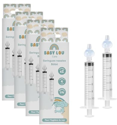Siringhe nasali per neonato | Set da 8 siringhe | Pulizia del naso & irrigazione nasale | Riutilizzabili e senza Bisfenolo A | A partire da 4 mesi
