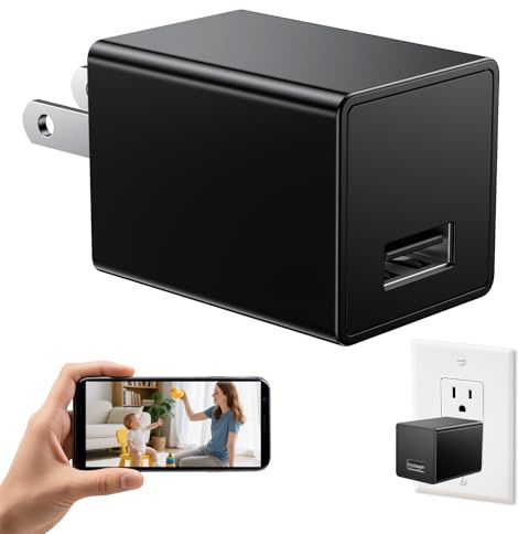 PINKOALA Wireless Smart Spy Small 1080P USB Charger WiFi Camera Indoor Security Camera Baby Monitor Surveillance Security Cam Motion Detection with App Live Feed