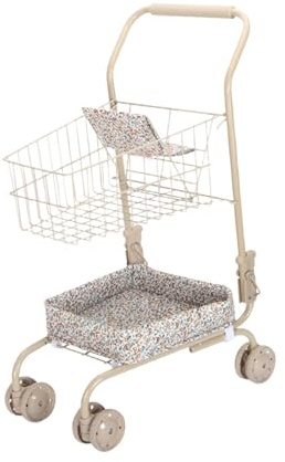 Wmqbjta Chariot de Courses pour Enfants, Chariot de Courses Jouet, Chariot de Supermarché, Chariot de Courses Portatif pour Enfants de 3 Ans, Panier de Fleurs