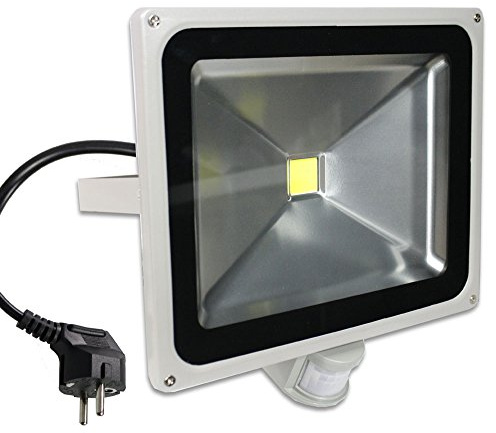 Vetrineinrete® Faro led smd proiettore 50 watt sensore di movimento crepuscolare luce bianca fredda illuminazione per esterno waterproof IP65 G58