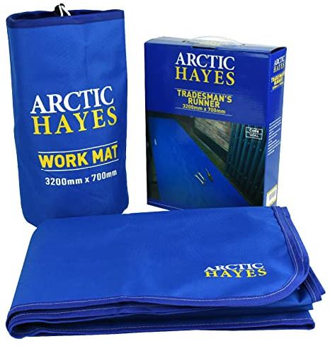 Arctic Hayes ARCWM4 Klempner-Arbeitsmatte, rutschfeste, wasserdichte und chemikalienbeständige Bodenschutzmatte (3200 x 700 mm), für den Innen- und Außenbereich geeignet