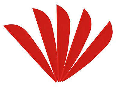 MILAEM Tir à l'arc Plumes de Fleche Plume en Caoutchouc de 1.75 Pouce/2 Pouce/2.5 Pouce/3 Pouce pour Flèches de Sport (100 pièces) (Rouge 1, 2pouce)