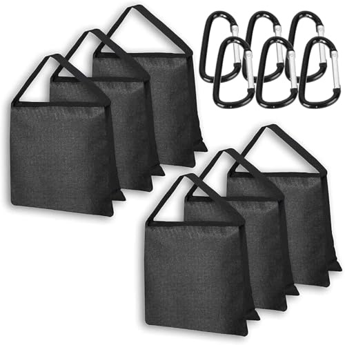 EMART Upgraded Heavy Duty Sandbag, Photo Video Studio Weight Bag Saddlebag Design for Photography Light Stand Tripod, Umbrella Base, Camping, Pop up Tent, Fishing Chair - 6 Pack