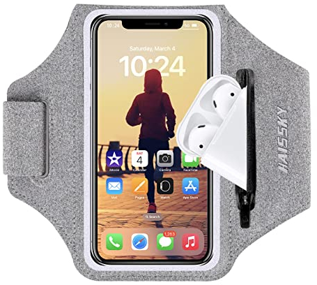 Brazalete Deportivo para Corre con Porta AirPods,Brazalete Movil Running Ajustable,Porta Movil Runnning para iPhone 16 15 14 13 12 11 Pro MAX hasta 6.9 para Correr, Gimnasio, Caminar, Ciclismo