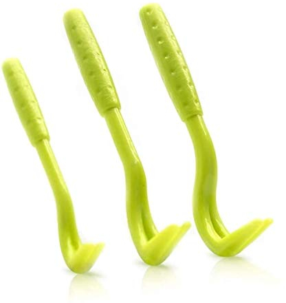 Voarge Zeckenzange Zeckenhaken Zeckenentferner, 3er Set Zeckenhebel, für Hund, Katze, Pferd, Schonende Zeckenentfernung in Sekunden (Grün)