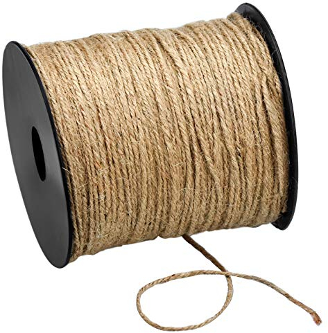 KARAA 2mm 200 m Spago di Iuta Naturale Spago Filo Canapa Corda, Juta Spago per Decorazioni Regalo e Lavori Artistici Giardinaggio
