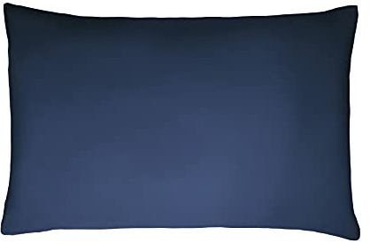 Sleepdown Juego de 2 Fundas de Almohada 100% satén de algodón, antialérgicas de 300 Hilos, Ropa de Cama de Lujo, 50 x 75 cm, Color Azul Marino