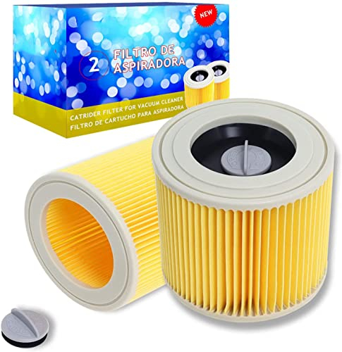 Cartridge Filter Compatible with Karcher, 2Pcs Replacement for WD2 WD3 MV2 MV3 Series A K SE 4001 SE 4002 Wet & Dry Vacuum Cleaners part NO KAR64145520 by Gekufa