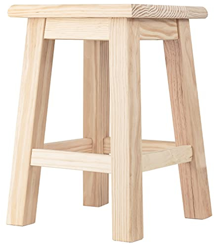 TIENDA EURASIA - Taburetes Cuadrados, Taburete Bar, Taburete Madera, Diseño Nordico, Taburetes Altos Cocina, Bar, Taburetes con Reposapies (30 x 30 x 40 cm)