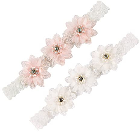 2 Stück Babystirnband, Blumen Stirnband, Mädchen Satinband, Elastisches Haarband Mit Ripsband Für Geschenke und Partys