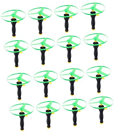 ibasenice 16 Pièces Jouet De Soucoupe Volante pour Enfants Jouet à Cordon Jouets De Vaisseau Spatial Disque Volant Jouet Volant De Sport pour Hélice Plastique Petite Papeterie