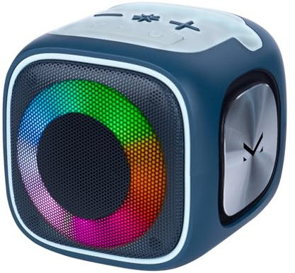 Majestic FIRE 3 – Speaker bluetooth portatile, 9 effetti luci LED, ingressi USB/microSD/AUX-IN, Batteria ricaricabile, funzione TWS, fessura per appoggio smartphone