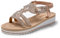 JOMIX Damen Sandalen Bohemian Strass Keilabsatz Sandaletten Sommer Kunstleder Sandal Glitzer Strandschuhe Bunte Slippers (Rosa, 40 EU, SD9026)