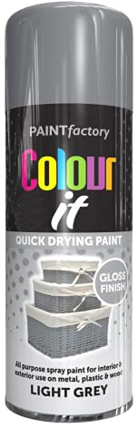 AlezyB 1x Light Grey All Purpose Spray Paint 400ml Professional Quality and Fantastic Finish, Interior, Exterior, Household Multipurpose Spray for Metal | Plastic | Wood | Glass