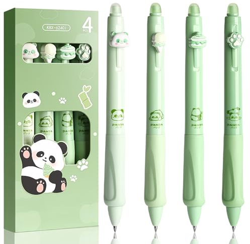 Radierbarer Kugelschreiber Set Mit 4 Tier-Stifte - Panda Pfote, Eiscreme, Kuchen - Kugel Zum Entfernen Der Tinte - Blau - Durchmesser 0,5 - Radierbar