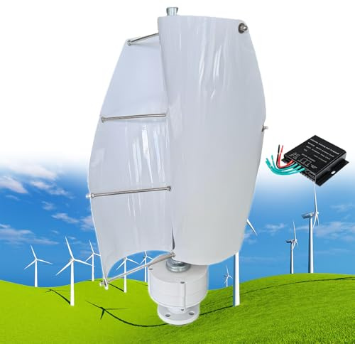 12000W Vertikal Vindturbingeneratorsats, 12V/24V/48V 2 Blad, Spiralmagnetisk Levitationsaxel Vertikal Vindturbin med MPPT-Styrenhet, Lämplig för Hemmabruk Fabrik,E-12V