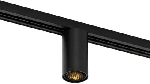 QAZQA Foco moderno negro para sistema de riel monofásico GU10 50mm - Iconic Ruby Honey Metálica Redonda Adecuado para LED Max. 1 x 10 Watt