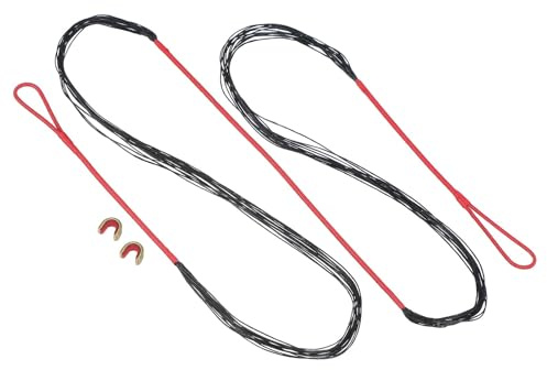 PATIKIL Bow String Replacement, 14 Strands Recurve Bowstring with Nock Point for AMO 50 Traditional Recurve Bow, Red-Black