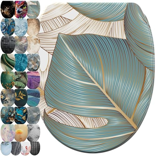 Sanilo WC Sitz mit Absenkautomatik & Schnellverschluss, Toilettendeckel per Knopfdruck abnehmbar, einfache Montage von oben (Beautiful)