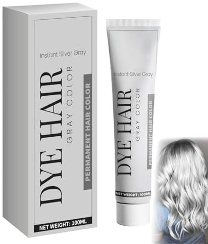 Teintures Pour Cheveux Gris,Coloration Cheveux Gris,Coloration Grise Pour Cheveux Femme,Cire Colorante Cheveux,Teinture Cheveux Femme Pour Patine Cheveux,Crème Colorante Pour Cheveux Gris (1PC, 100ML)