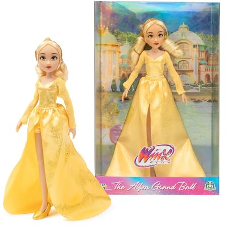 Winx, Poupée articulée, 26 cm, Série Tenue de Bal à Alfea, Modèle Stella, pour Les Enfants dès 3 Ans, WNX705, Orange