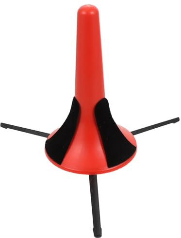 Milisten Trompetenständer Mit Abnehmbarem Faltbarem Metallstativ Stabiler Kunststoffhalter Mit Kratzschutz Tragbarer Blasinstrumentenhalter Für Trompete Und Kornett Roter Metallhalter