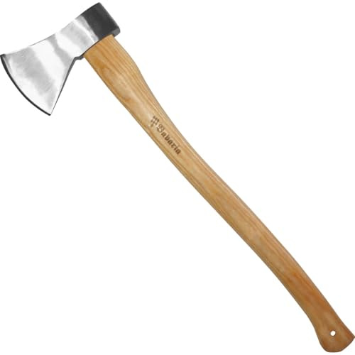 Axt zum Holz spalten - 1250 g Spaltaxt mit Holzgriff - Holzaxt mit Kopf aus Stahl