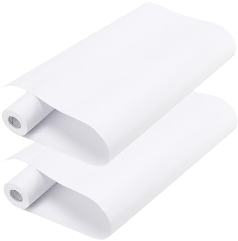 SYUTBOU 2 Rotoli di Carta Bianca da Disegno, 44 cm x 25 m, 70 g/m², per Arte, Pittura e Schizzi