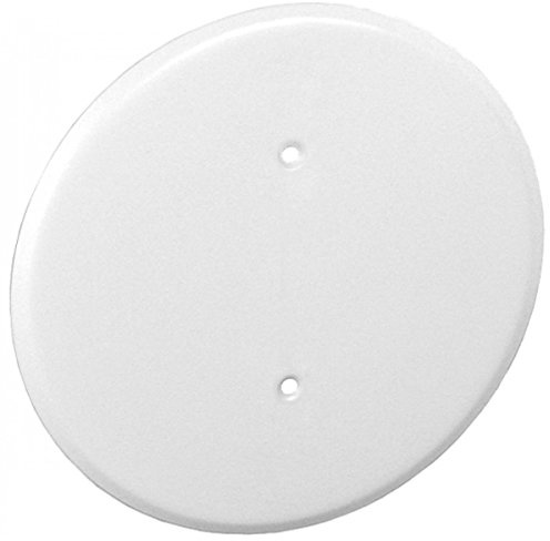 1 Pc, 0.0276 Thick White Powder Coated Steel 8 In. Ceiling Blank-Up Cover, White, For Raised Ring Or 3-1/2 In. Round/Octagon Box For Oversize Box Openings Or Drywall & Plaster Imperfections