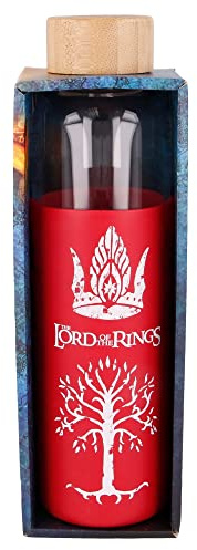 Stor Bottiglia Borraccia In Vetro Per Acqua | Vetro Borosilicato |Custodia In Silicone | 585 ml | Lord Of The Rings
