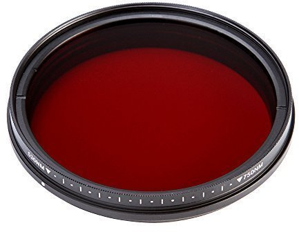 Fotga Filtro de lente de rayos X de infrarrojos ajustable de 49 mm Seis en uno paso infrarrojo continuo 530nm a 750nm 650nm 680nm 720nm