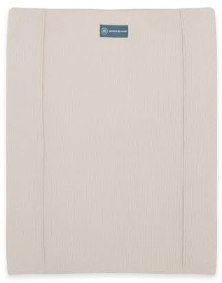emma & noah Wickelauflagenbezug, 65x50 cm, Baby Wickelauflage für Wickeltisch, Bezug für Wickelunterlagen, 100% Bio-Baumwolle, Hygienisch und Atmungsaktiv (Essential Beige)