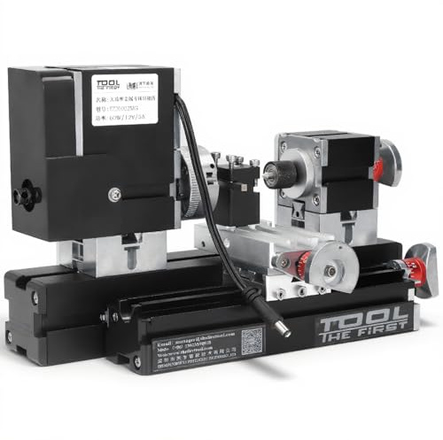 M¨¢quina de Micro Torno 12VDC 60W, Preciso para Madera, Pl¨¢stico y Metal, F¨¢cil Uso para Aficionados y Profesionales