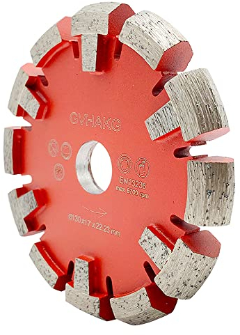 GVHAKG Tuck Point Diamant Sägeblatt für Fußbodenheizung, sehr harte Betonböden und Entfernung, Segmentbreite 17mm, Segmenthöhe 12mm, Premium Trockenschnitt (130 x 17 x12x 22,23mm)
