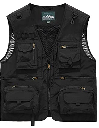 Btmpmcs Gilet D'extérieur pour Homme Gilet de Pêche avec Multi-Poches Léger Respirant à Séchage Rapide Veste Sans Manches Vêtements Veste de Sport Photographie Camping Chasse Gilets
