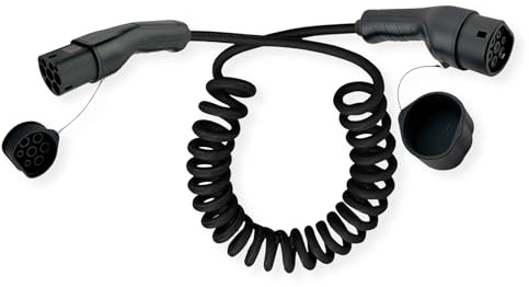 ROLINE Elbil laddningskabel typ 2, 3-fas, 480 VAC (3P+N+E), 16 A, 11 kW, spiralkabel, 5 m