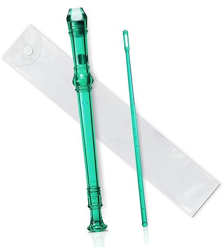 skola blockflöjt Flerfärgad 8-håls Lång Flöjtinstrument För Nybörjare Musikalisk Sopran-plastblockflöjt (Color : Green)