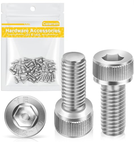 Vis DIN 912 Vis tête Cylindrique BTR（A2 V2A）CHC à 6 pans creux Filetage Complet Tete Ronde Boulon Inox pour Ecrou et Rondelle (50, M3 x 8)