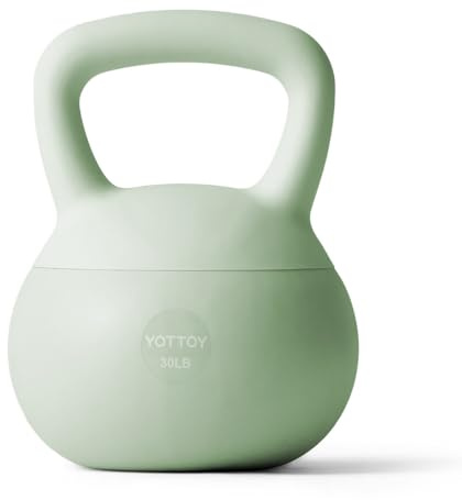 YOTTOY Soft Kettlebell,Kettlebell Anti-Slip Grip Weight for Home Workouts, Kettlebells Set Strength and Safety Guaranteed (Green, 30 LB)