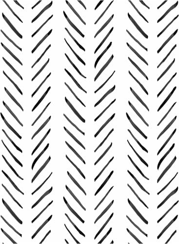 ICYEHAO Tapete Geometrisch Fischgrät, 44.5 x 1000 cm Geometrische Tapete Schwarz Weiß Streifen Tapeten Möbel Klebefolie Möbelfolie Selbstklebend für Badezimmer Wohnzimmer Schlafzimmer Küche