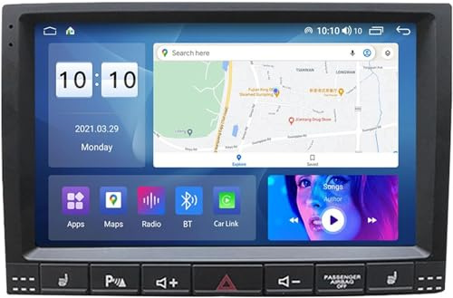 ZCRKEJI Carplay 2 DIN Android 12 estéreo para VW Touareg 2002-2012 Radio con navegación por satélite Pantalla táctil de 9 Pulgadas Estéreo para automóvil con cámara de Respaldo Soporte HiFi/WiFi/FM