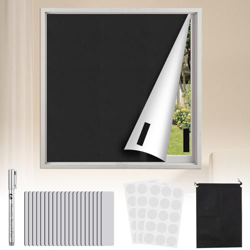 Zaxiva Verdunkelungsrollo ohne Bohren, 3m x 145cm, 100% lichtdicht Verdunkelungsstoff, kein klassisches Rollo, Sonnenschutz für Fenster innen und Dachfenster Verdunkelung fur Velux, tragbar für Reise