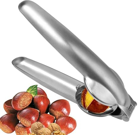 Plumbs De Castañas, Penachos Con Pinzas De Castaña | Cazuela De Acero Inoxidable Para Castañas | Nuts, Pacans Y Con Mango No Slip Para Restaurantes Y Tourags