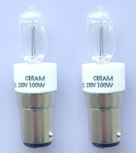 ShuoHui B15 Halogen Bulb B15d 100W Dimmable, AC 230V, 1000LM Warm White 2700K, Clear Halogen Lamp for Ceiling Light, Cabinet Light, Wall Lamp (4)