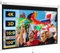 WASJOYE Beamer Leinwand Manueller Rollo mit Universal 100-Zoll Roll-Down einziehbarer manueller Projektionsschirm mit automatischer Verriegelung, Einstellbarer Bildschirmhöhe, Maskierungsrand