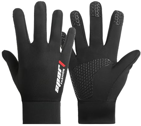 XuoAz Kids Bike Gloves with Grips - Full Finger Touchscreen Youth Cycling Gloves for Boys Girls Outdoor Sports(7-12 Years)