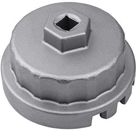 Robuster Ölfilterschlüssel aus Stahl für Toyota, Lexus, RAV4, Camry, Tundra, Highlander, Sienna und mehr Cup, Ölfilterkappen-Entfernungswerkzeug für 2,5–5,7 l Motor mit 64 mm Kartuschen-Ölfilter.