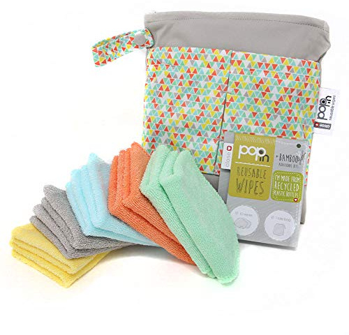 Close,toallitas lavables y reutilizables de bambú para bebes, paquete de 10 unidades, pastel