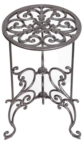 Sungmor Heavy Duty Cast Iron Potted Plant Stand,19.3-Inch 1 Tier Metal Planter Rack,Decorative Flowerpot Holder,Vintage & Rustic Style Indoor Outdoor Garden Pots Container Supports