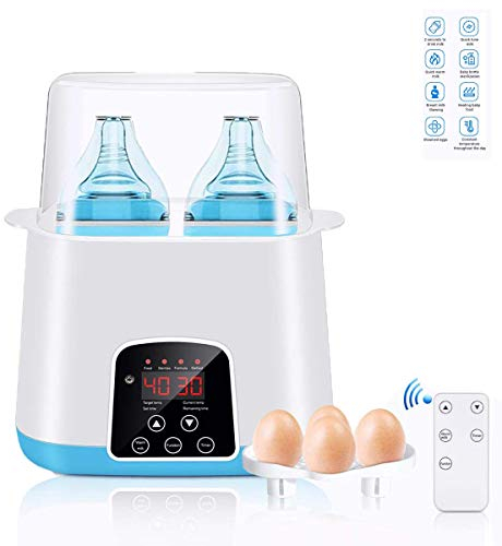 LAD Baby Bottle Warmer, Double Bottle Steam Steriliser LED Display & Baby Food Milk Rapid Heater Warming with Remote Control